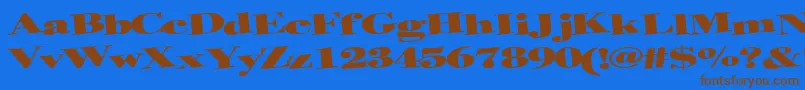 Helterskelter Font – Brown Fonts on Blue Background