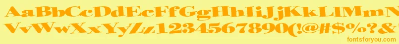 Helterskelter-Schriftart – Orangefarbene Schriften auf gelbem Hintergrund