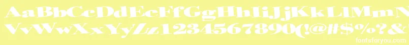 Helterskelter-Schriftart – Weiße Schriften auf gelbem Hintergrund