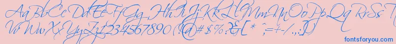 Scriptin Font – Blue Fonts on Pink Background