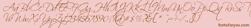 Scriptin Font – Brown Fonts on Pink Background