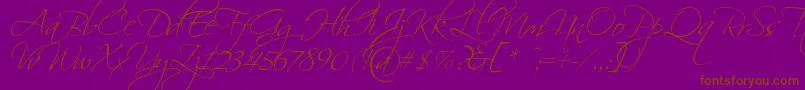 Scriptin-Schriftart – Braune Schriften auf violettem Hintergrund