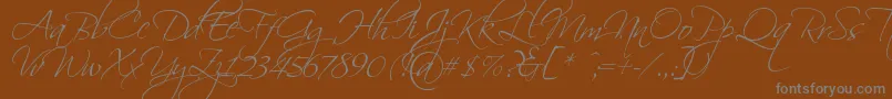 Scriptin-Schriftart – Graue Schriften auf braunem Hintergrund