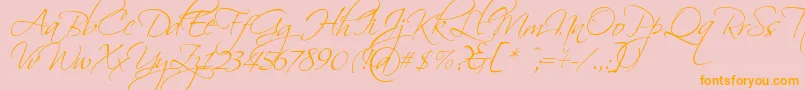 Scriptin Font – Orange Fonts on Pink Background