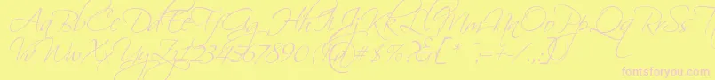 Scriptin-Schriftart – Rosa Schriften auf gelbem Hintergrund