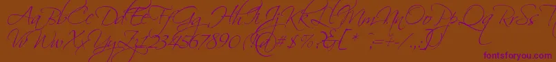 Scriptin Font – Purple Fonts on Brown Background