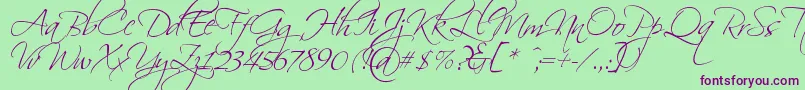 Scriptin Font – Purple Fonts on Green Background