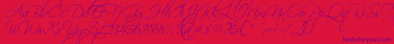 Scriptin-Schriftart – Violette Schriften auf rotem Hintergrund