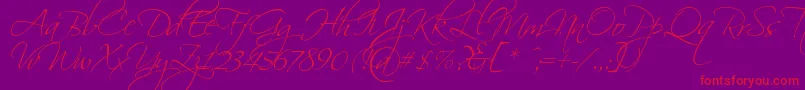 Scriptin Font – Red Fonts on Purple Background