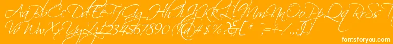 Scriptin-Schriftart – Weiße Schriften auf orangefarbenem Hintergrund