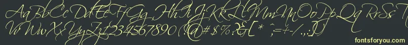 Scriptin Font – Yellow Fonts on Black Background