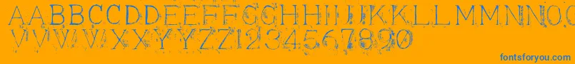 Appendi3 Font – Blue Fonts on Orange Background