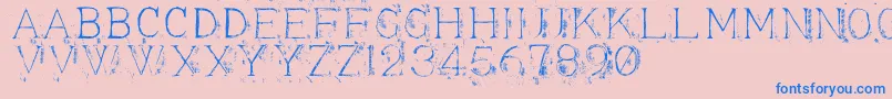 Appendi3-Schriftart – Blaue Schriften auf rosa Hintergrund