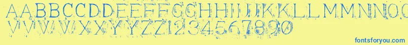 Appendi3 Font – Blue Fonts on Yellow Background