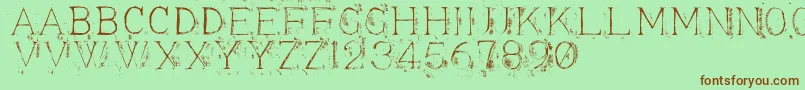 Appendi3 Font – Brown Fonts on Green Background