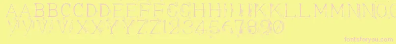 Шрифт Appendi3 – розовые шрифты на жёлтом фоне