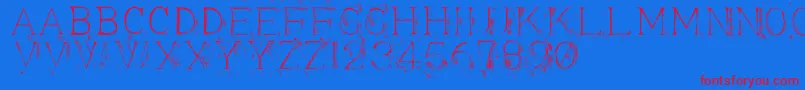 Appendi3 Font – Red Fonts on Blue Background