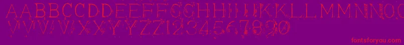 Appendi3-Schriftart – Rote Schriften auf violettem Hintergrund