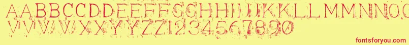 Appendi3 Font – Red Fonts on Yellow Background