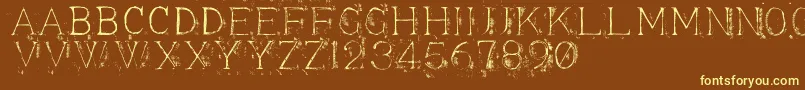 Appendi3-fontti – keltaiset fontit ruskealla taustalla