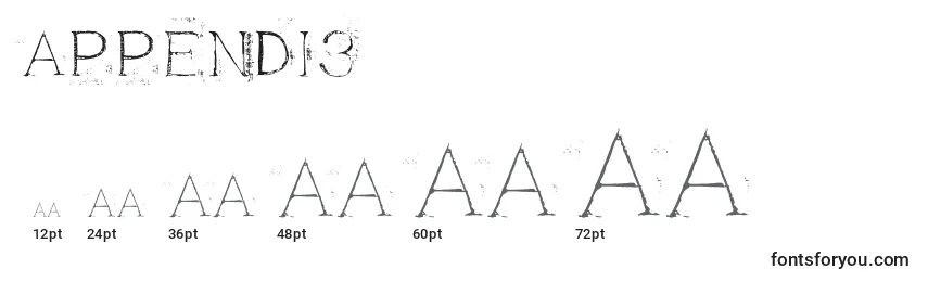 Размеры шрифта Appendi3