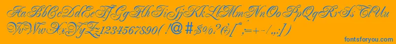 RenaissanceRegular-Schriftart – Blaue Schriften auf orangefarbenem Hintergrund