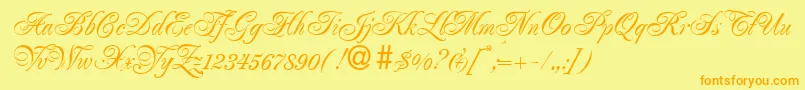 RenaissanceRegular Font – Orange Fonts on Yellow Background