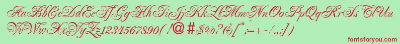 RenaissanceRegular Font – Red Fonts on Green Background