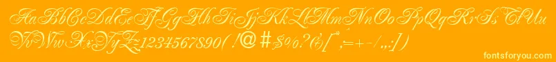 RenaissanceRegular-Schriftart – Gelbe Schriften auf orangefarbenem Hintergrund