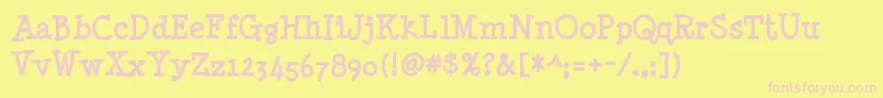 Minyanouvelle ffy Font – Pink Fonts on Yellow Background