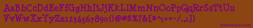 Minyanouvelle ffy-Schriftart – Violette Schriften auf braunem Hintergrund