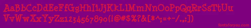 Minyanouvelle ffy-Schriftart – Rote Schriften auf violettem Hintergrund