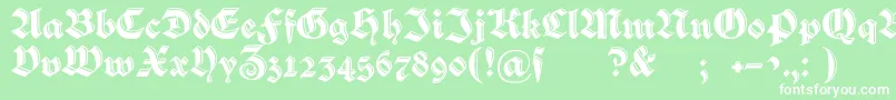 Verzierteschwabacher Font – White Fonts on Green Background