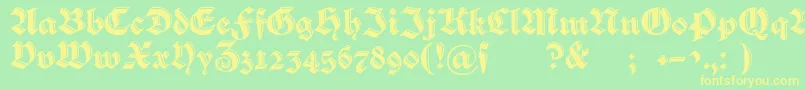 Verzierteschwabacher Font – Yellow Fonts on Green Background