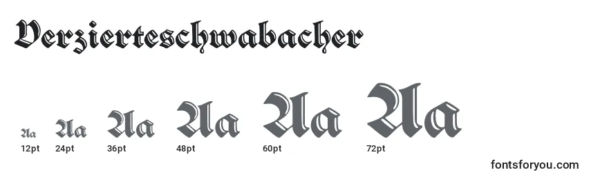 Rozmiary czcionki Verzierteschwabacher (97586)