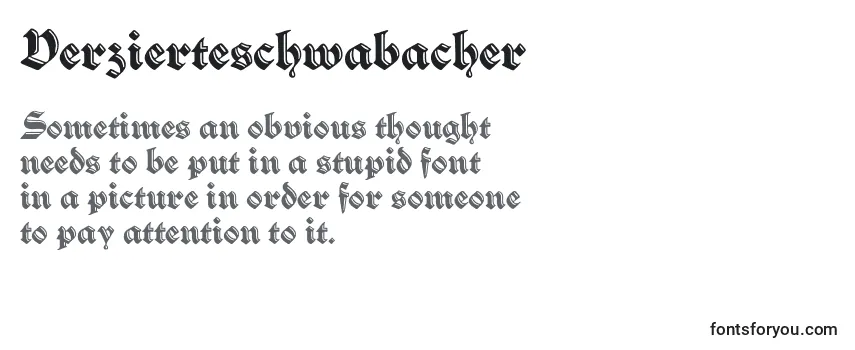 Verzierteschwabacher (97586) -fontin tarkastelu