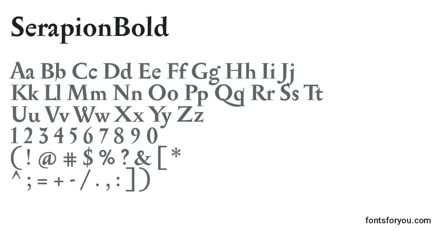 Шрифт SerapionBold – алфавит, цифры, специальные символы