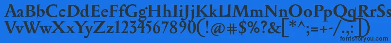 フォントSerapionBold – 黒い文字の青い背景