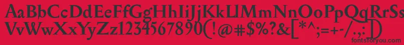 Шрифт SerapionBold – чёрные шрифты на красном фоне
