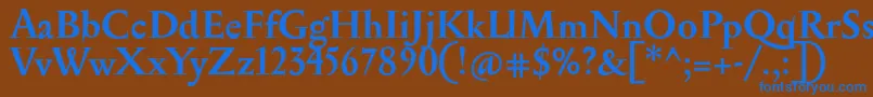 SerapionBold-Schriftart – Blaue Schriften auf braunem Hintergrund