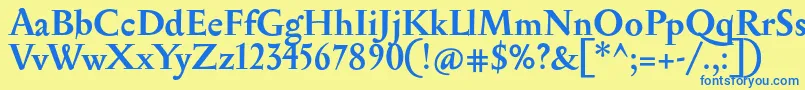 Шрифт SerapionBold – синие шрифты на жёлтом фоне
