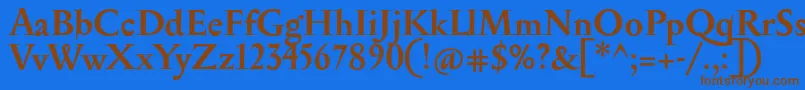 SerapionBold-Schriftart – Braune Schriften auf blauem Hintergrund