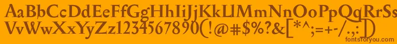 SerapionBold-fontti – ruskeat fontit oranssilla taustalla