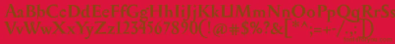 フォントSerapionBold – 赤い背景に茶色の文字