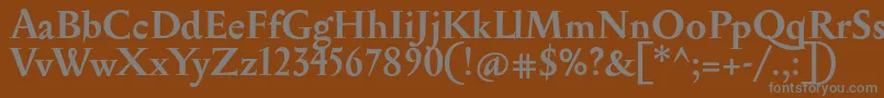 SerapionBold-fontti – harmaat kirjasimet ruskealla taustalla
