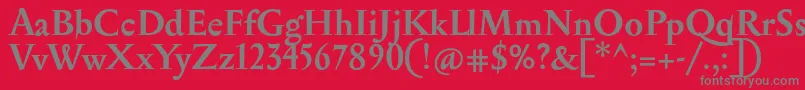 フォントSerapionBold – 赤い背景に灰色の文字