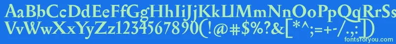 SerapionBold Font – Green Fonts on Blue Background
