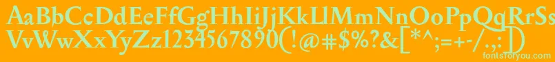 SerapionBold Font – Green Fonts on Orange Background