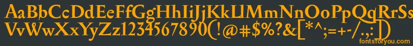 SerapionBold-Schriftart – Orangefarbene Schriften auf schwarzem Hintergrund
