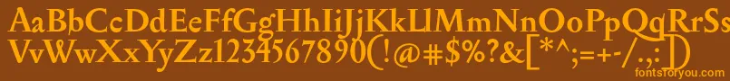 SerapionBold Font – Orange Fonts on Brown Background